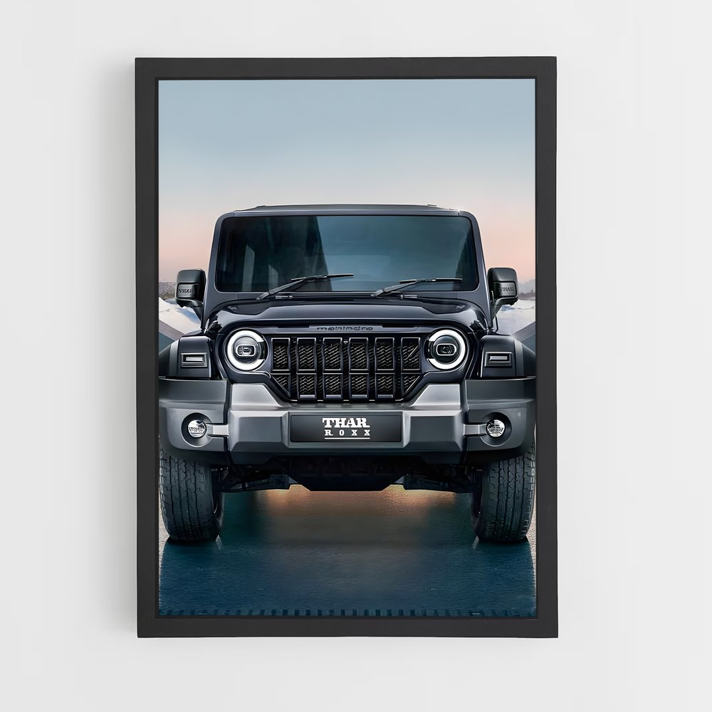 Poster Jeep Gladiateur Noir – affiche Mahindra (vue 2)